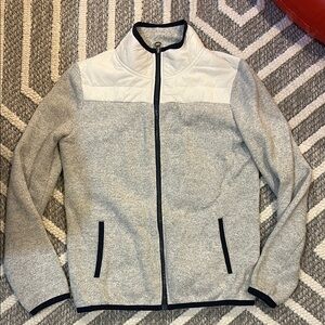 Tommy Hilfiger Gray and White Zip-Up Jacket